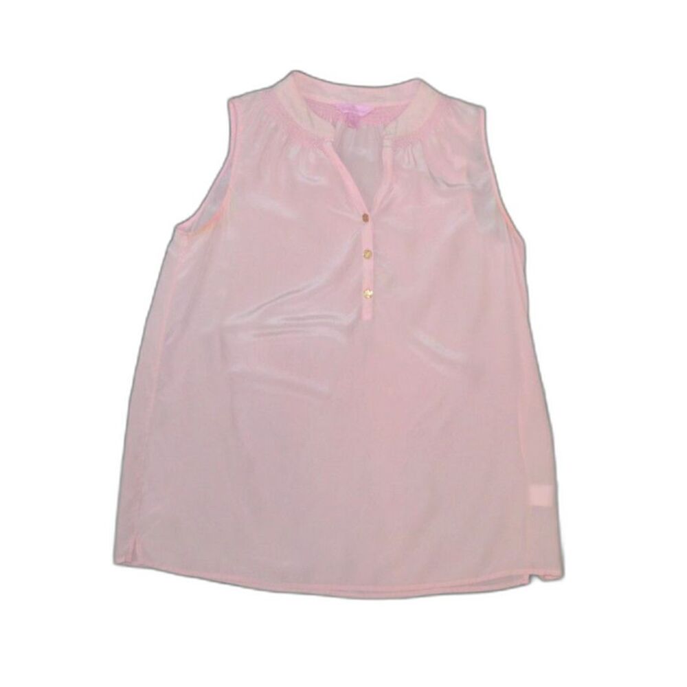 Lilly Pulitzer Houston Sleeveless Silk Top 53720 Pink Size Medium Style: 53720